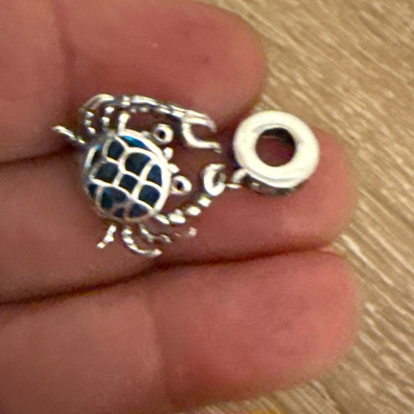 Silver and Blue Crab Charm - Picture 2 of 5